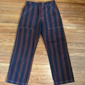 Big bud press striped work pants sz small black brown